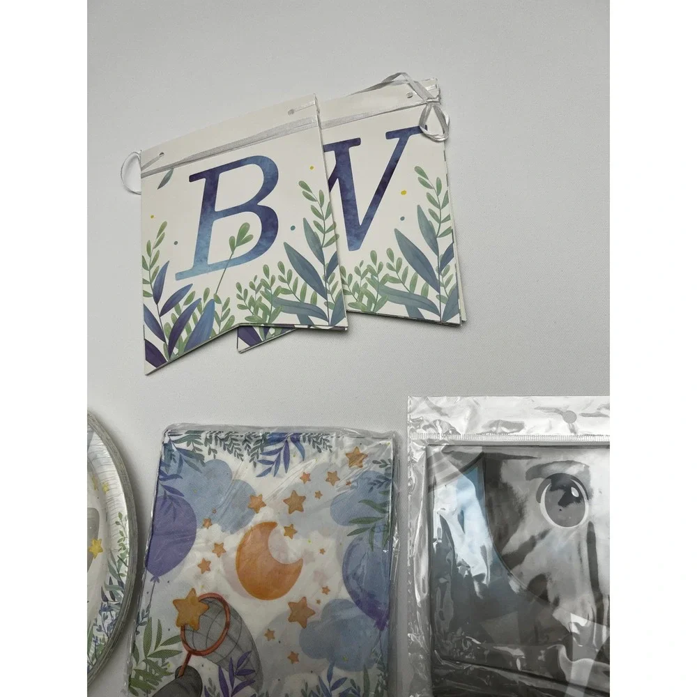 Elephant Baby Boy Shower Party Supplies -‎ Serves 16 - Blue Elephant Decorati...